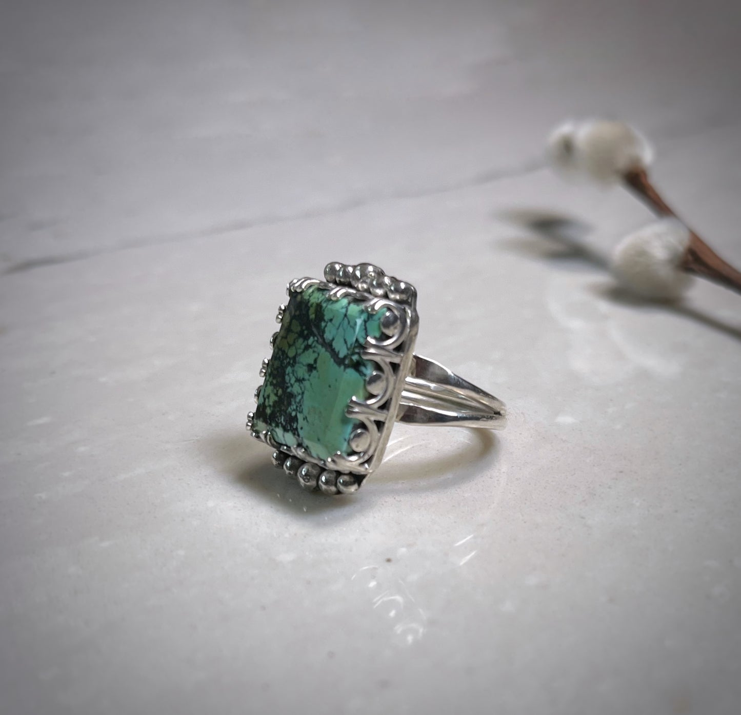 Dark Blue Turquoise Ring
