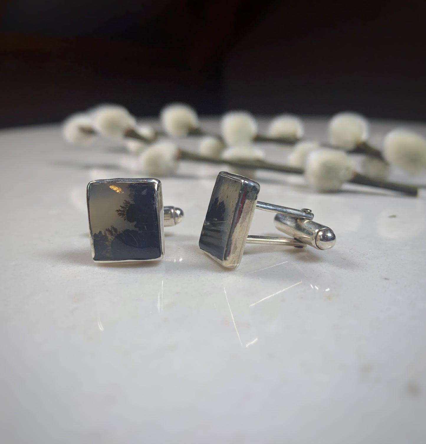 Dendritic Agate Cufflinks (One of a Kind)