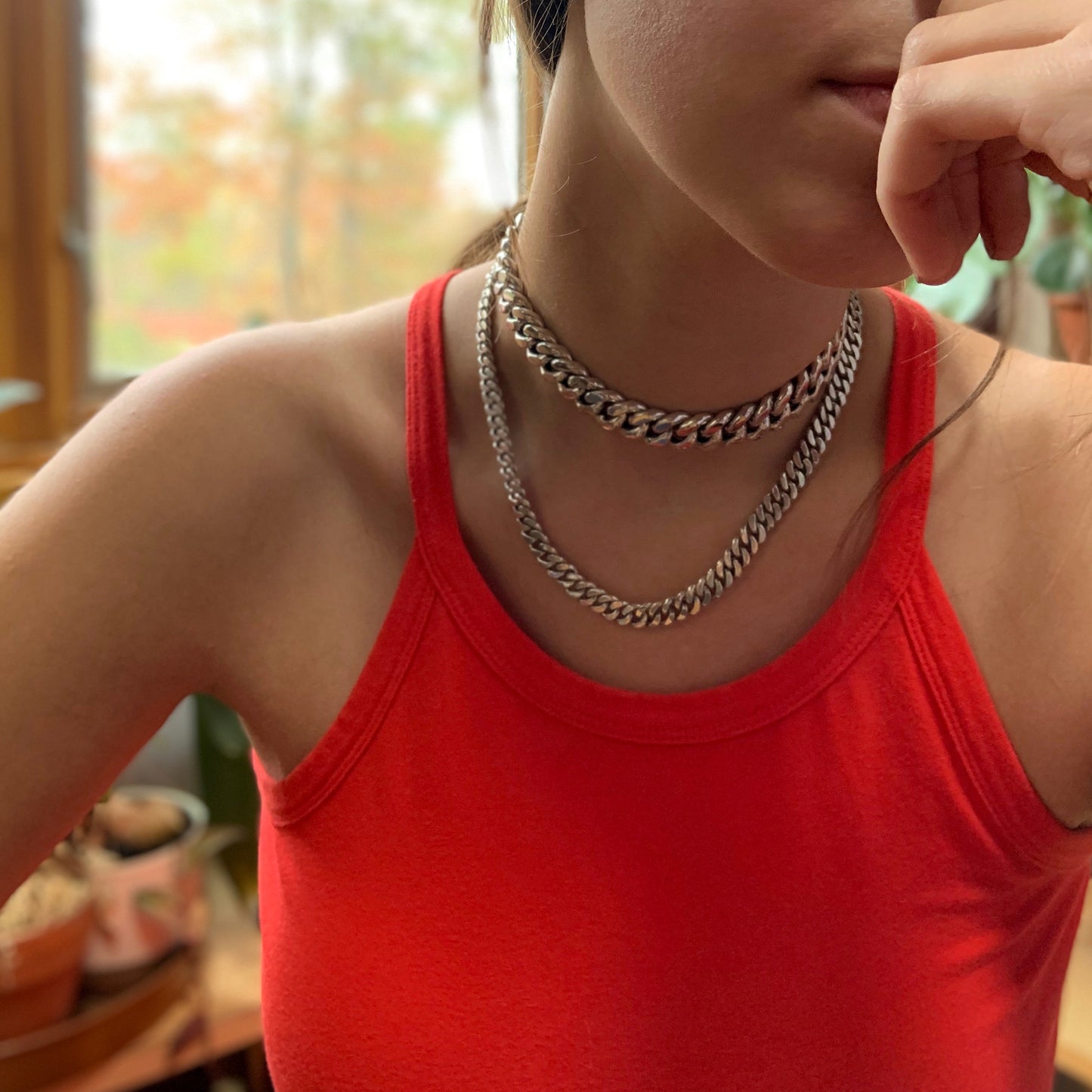 Handmade 8mm 18 inch Cuban Link Chain