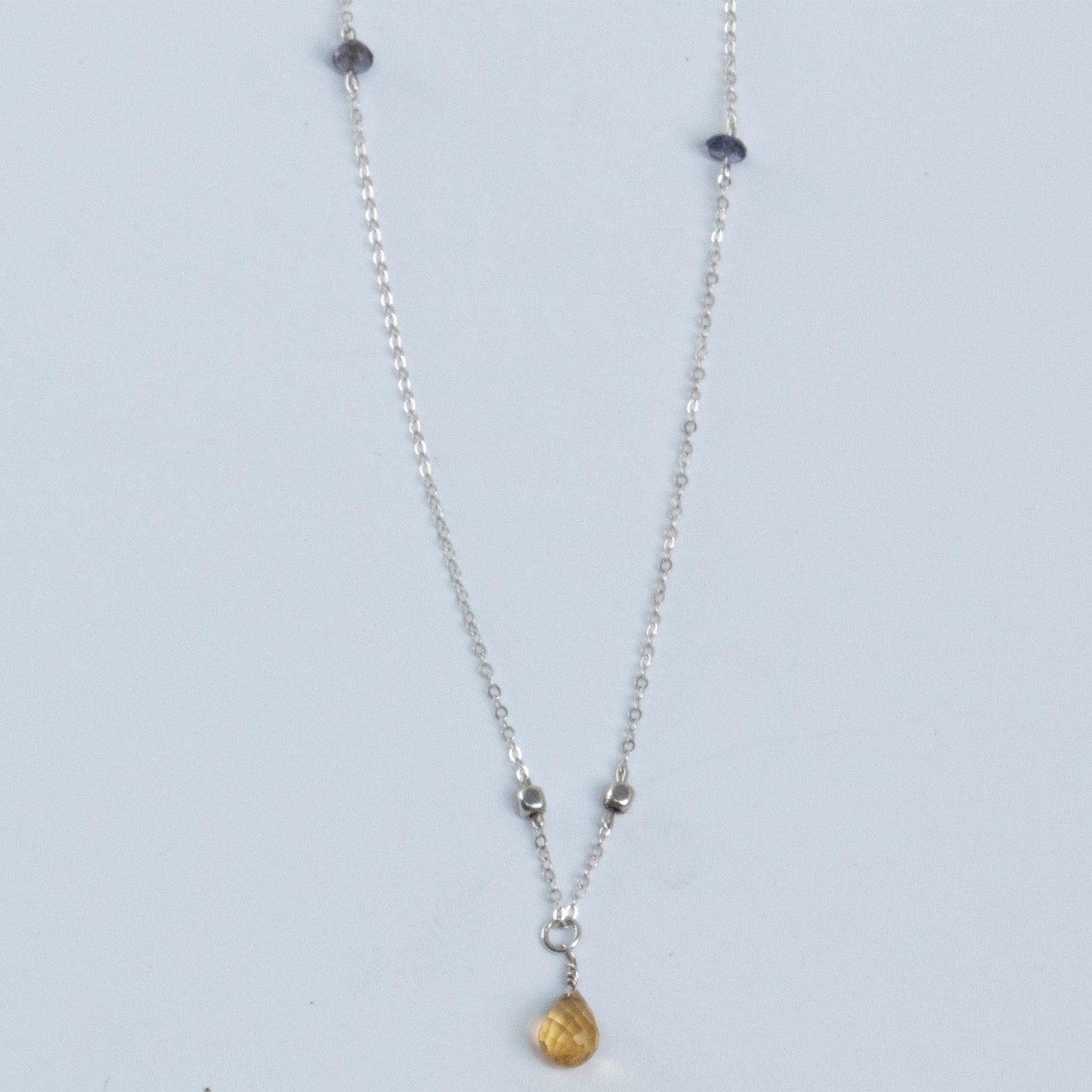 Citrine and Tanzanite Beaded Necklace