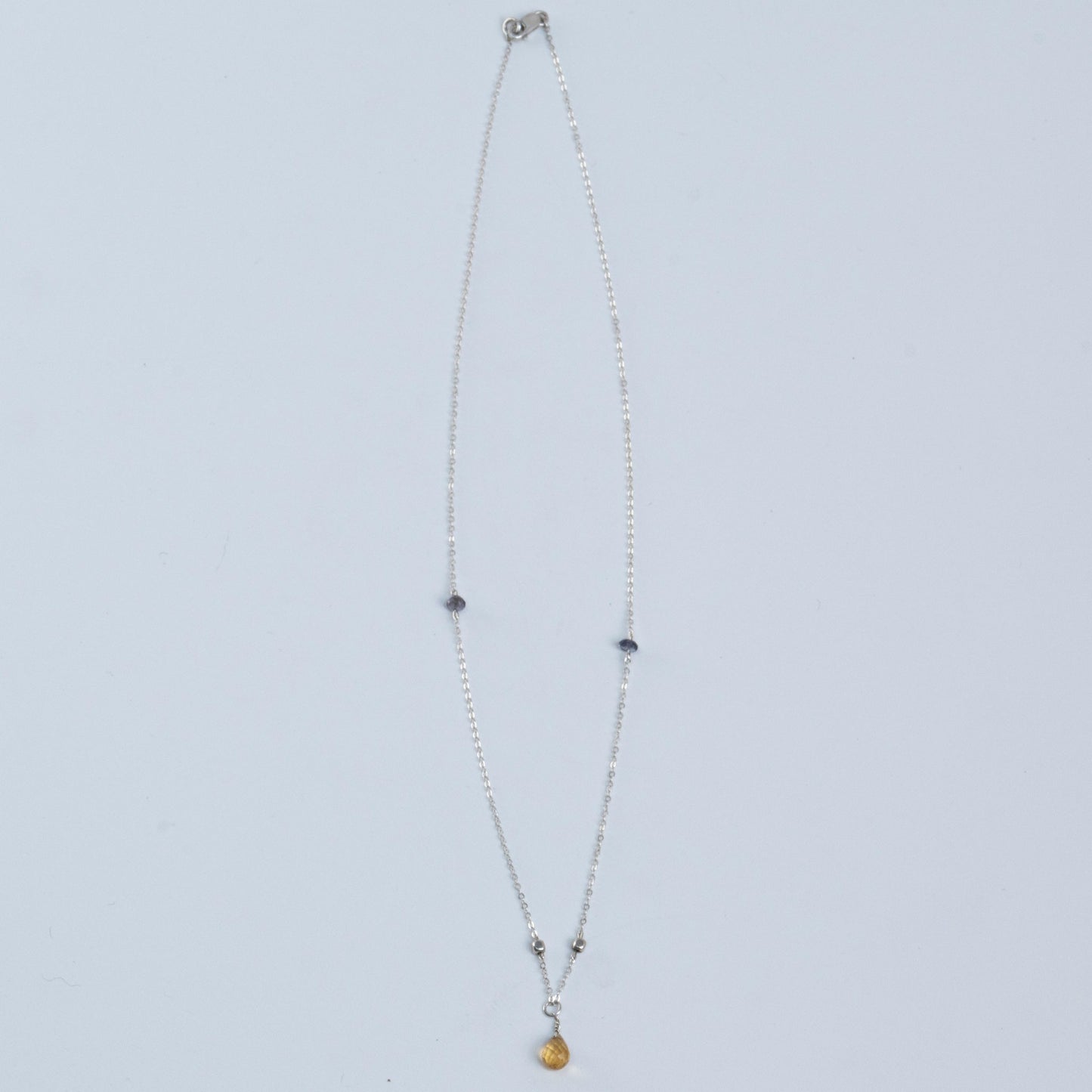 Citrine and Tanzanite Beaded Necklace