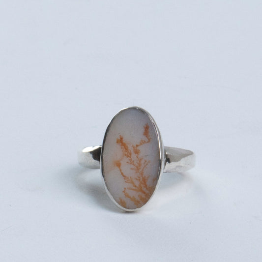 Orange Coral Agate Ring (One of a Kind)