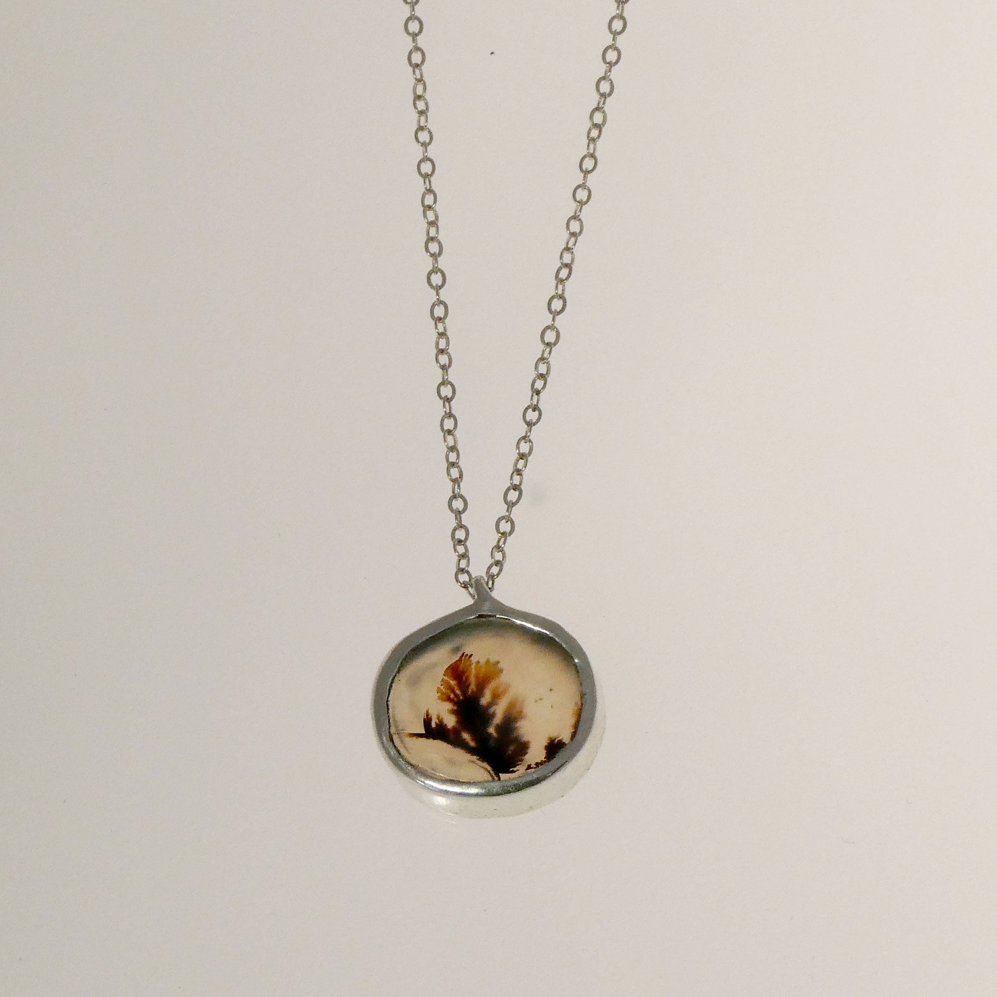 Small Floral Agate Necklace (one of a kind)