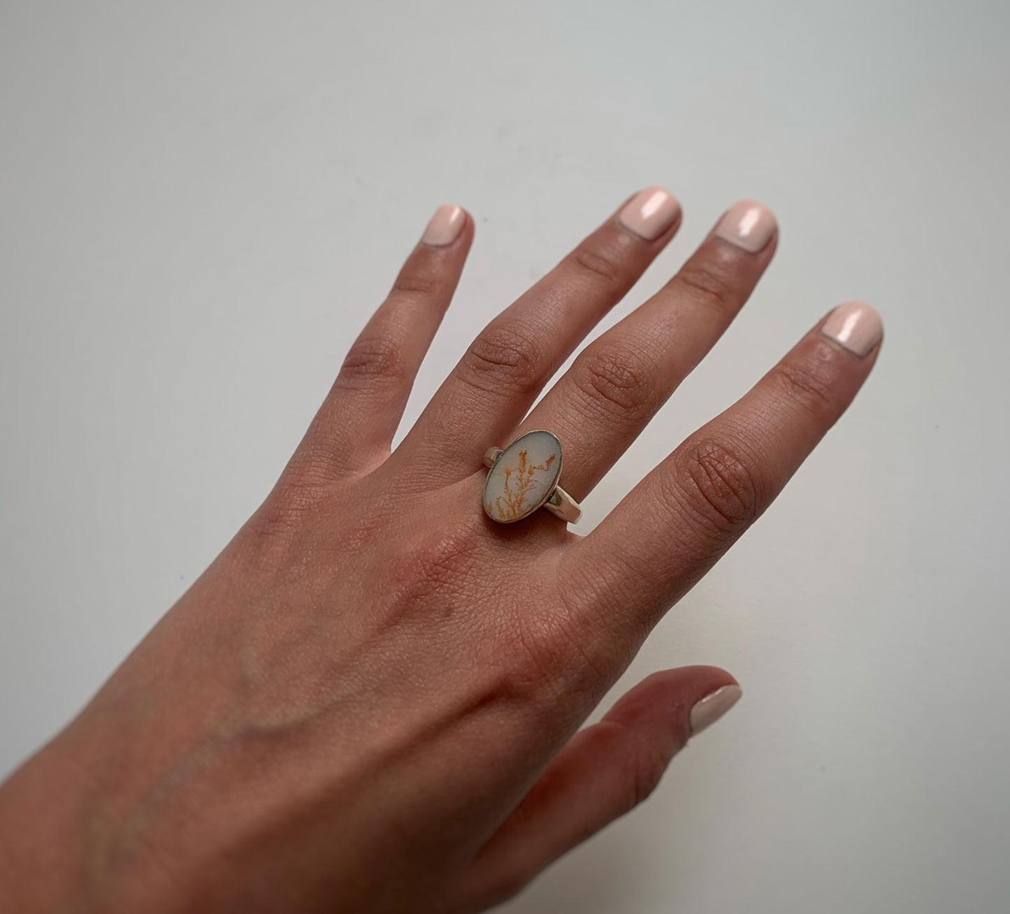 Orange Coral Agate Ring (One of a Kind)